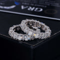 925 Silver Moissanite Eternity Band, White Gold Plated, Hip Hop Style Ring