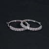 Women Large Hoop Earrings VVS Moissanite Diamond Micro Pave Silver 925