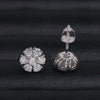 14K Solid White Gold VVS Lab Diamond Cluster Stud Earrings 10MM