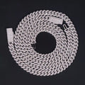 Round Link Two Rows 10MM Miami link Moissanite Cuban Nekclace Chain Sterling Silver 925