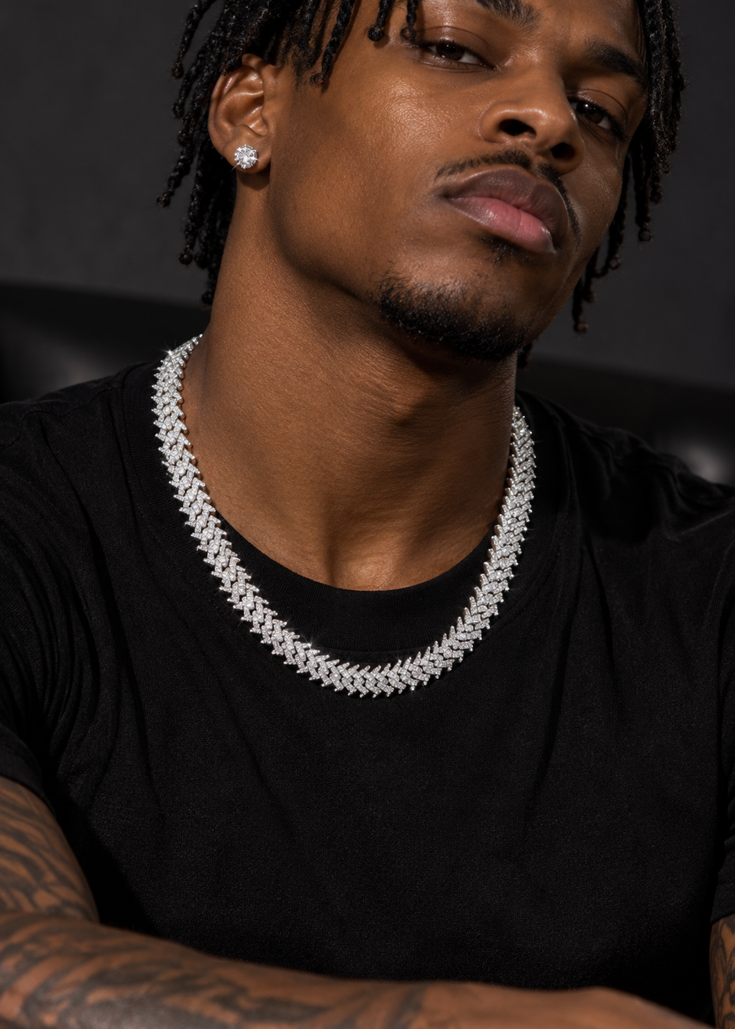10MM Moissanite Cuban Link Chain 10K Gold
