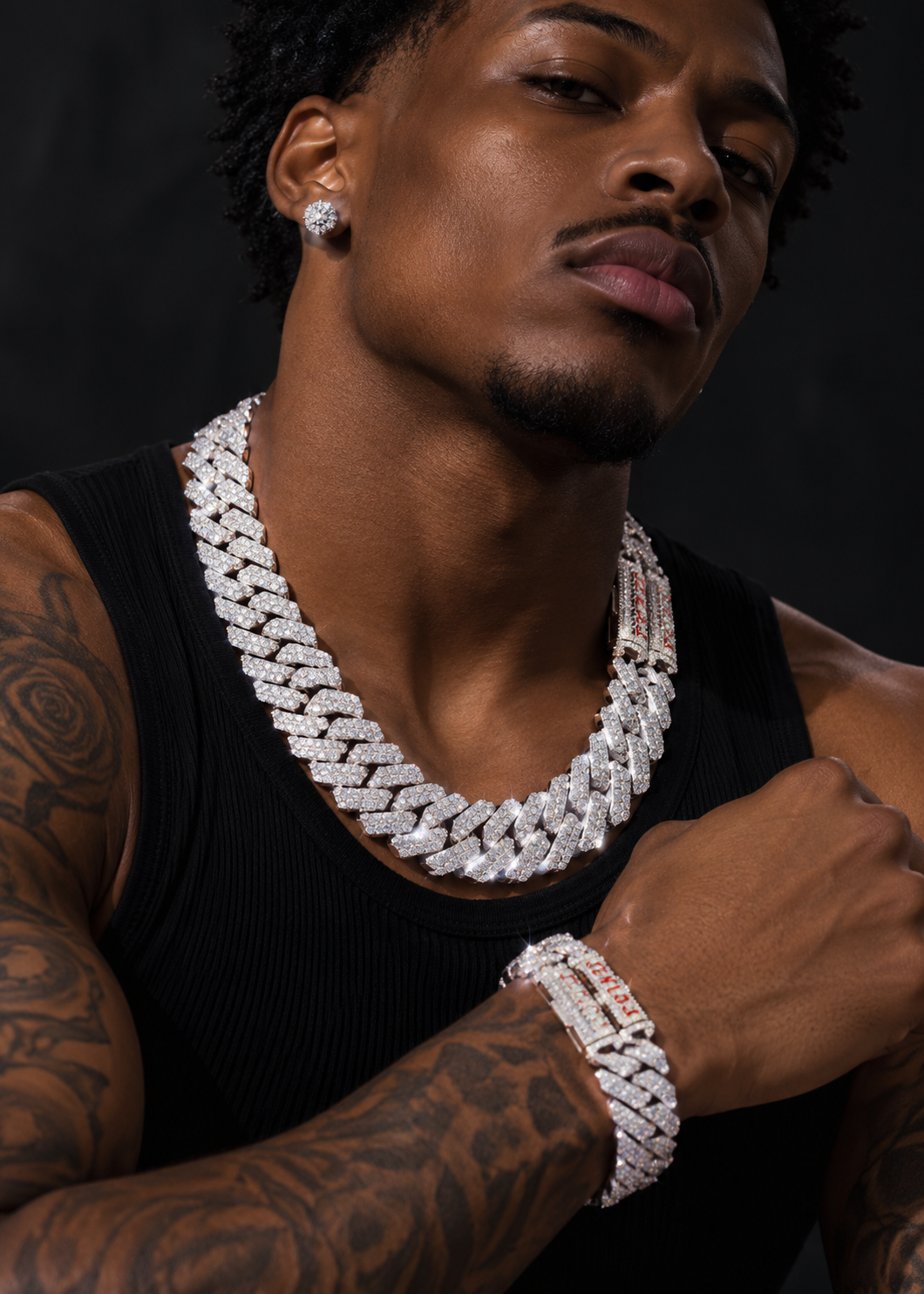 Custom Clasp 10mm Moissanite Miami Cuban Link Chain 925 Silver