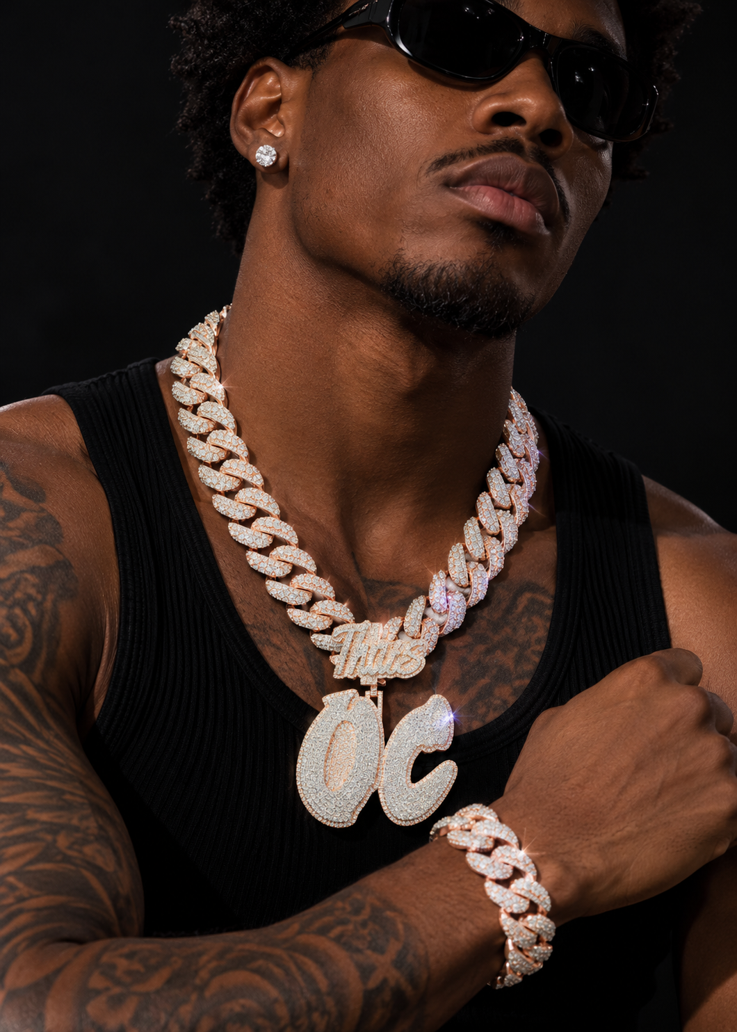 16MM Moissanite Two-Tone Cuban Link Chain 14K Gold