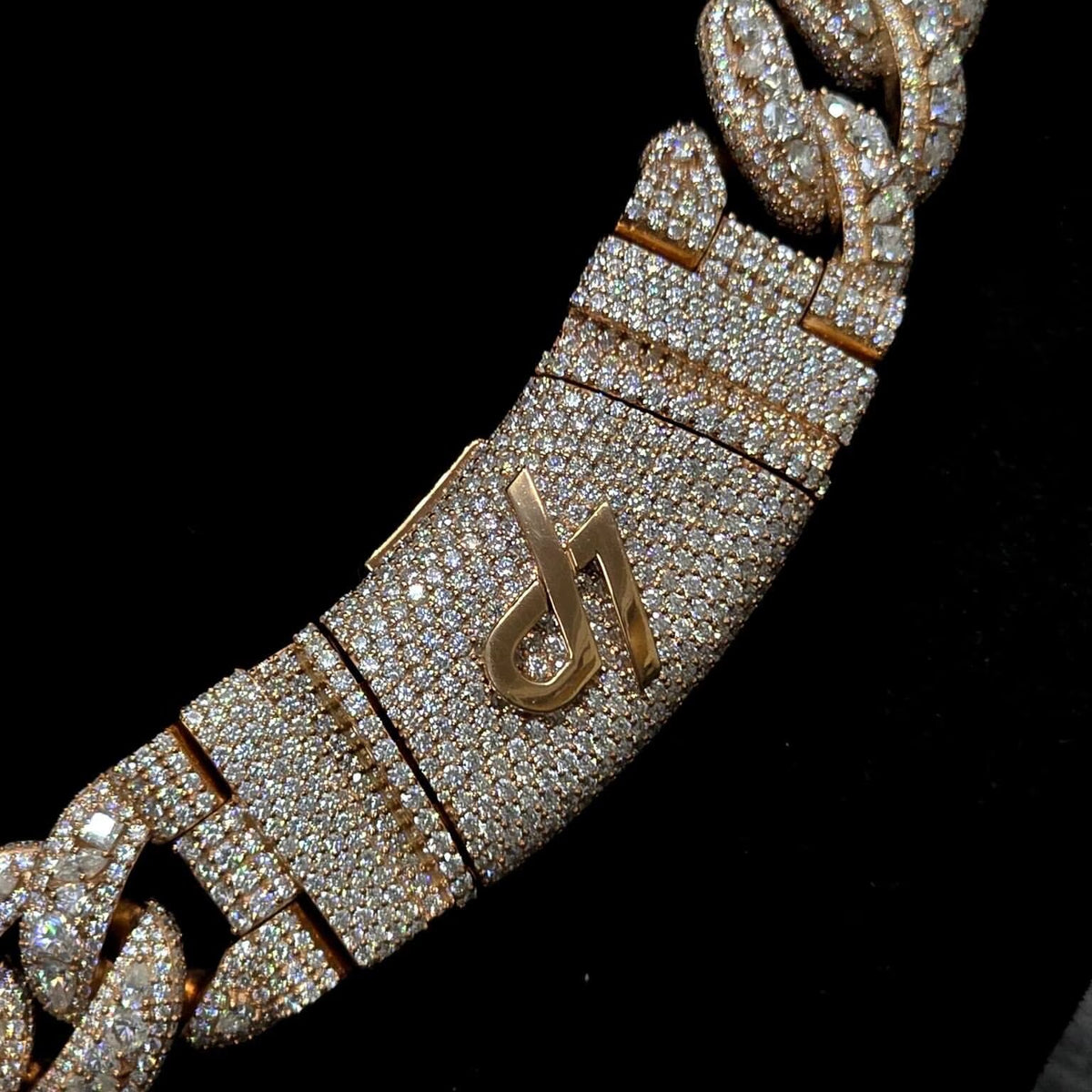 Custom Name Clasp Rose Gold 20MM Cuban Chain Necklace