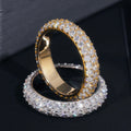 Solid Silver Three Rows Eternity Diamond Ring VVS Moissanite Hip Hop Men Jewelry