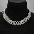 18MM Princess Cut Moissanite Cuban Chain Necklace With Custom Clasp