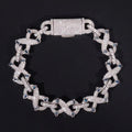 Blue Sapphire Moissanite 13MM infinity Link Bracelet For Men