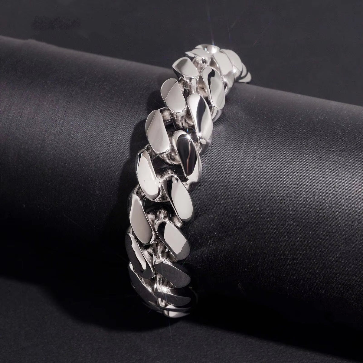 925 Sterling Silver 15MM Lab Grown  Diamond Cuban Link Bracelet