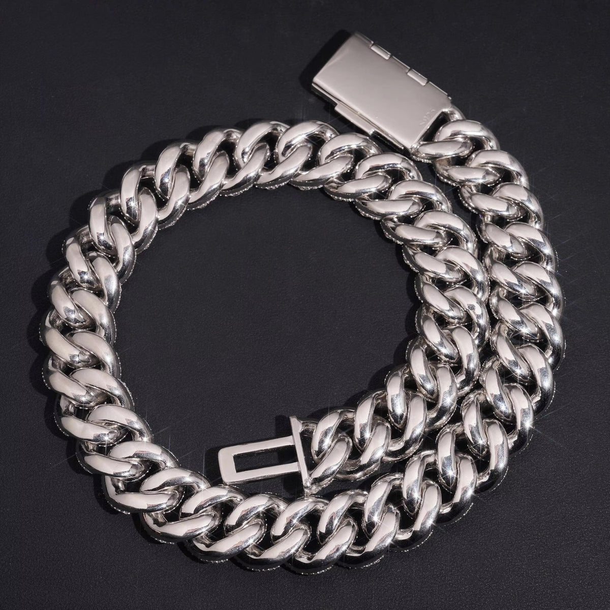 20MM Fancy Cut Bezel Setting Moissanite Diamond Cuban Necklace