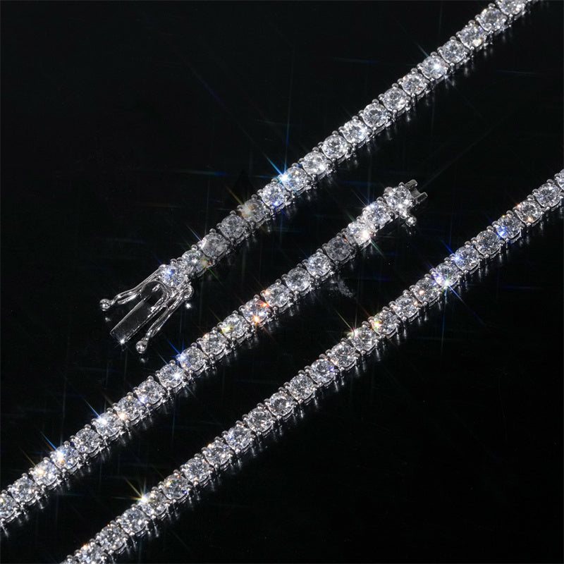 3MM Diamond Tennis Necklace 10K Gold