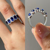 10K 14K 18K white Gold Moissanite Diamond Mix Lab Created Sapphire Eternity Ring