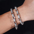 8MM Iced Out Vvs Moissanite Box Hermes Link Bracelet Solid Silver For Men