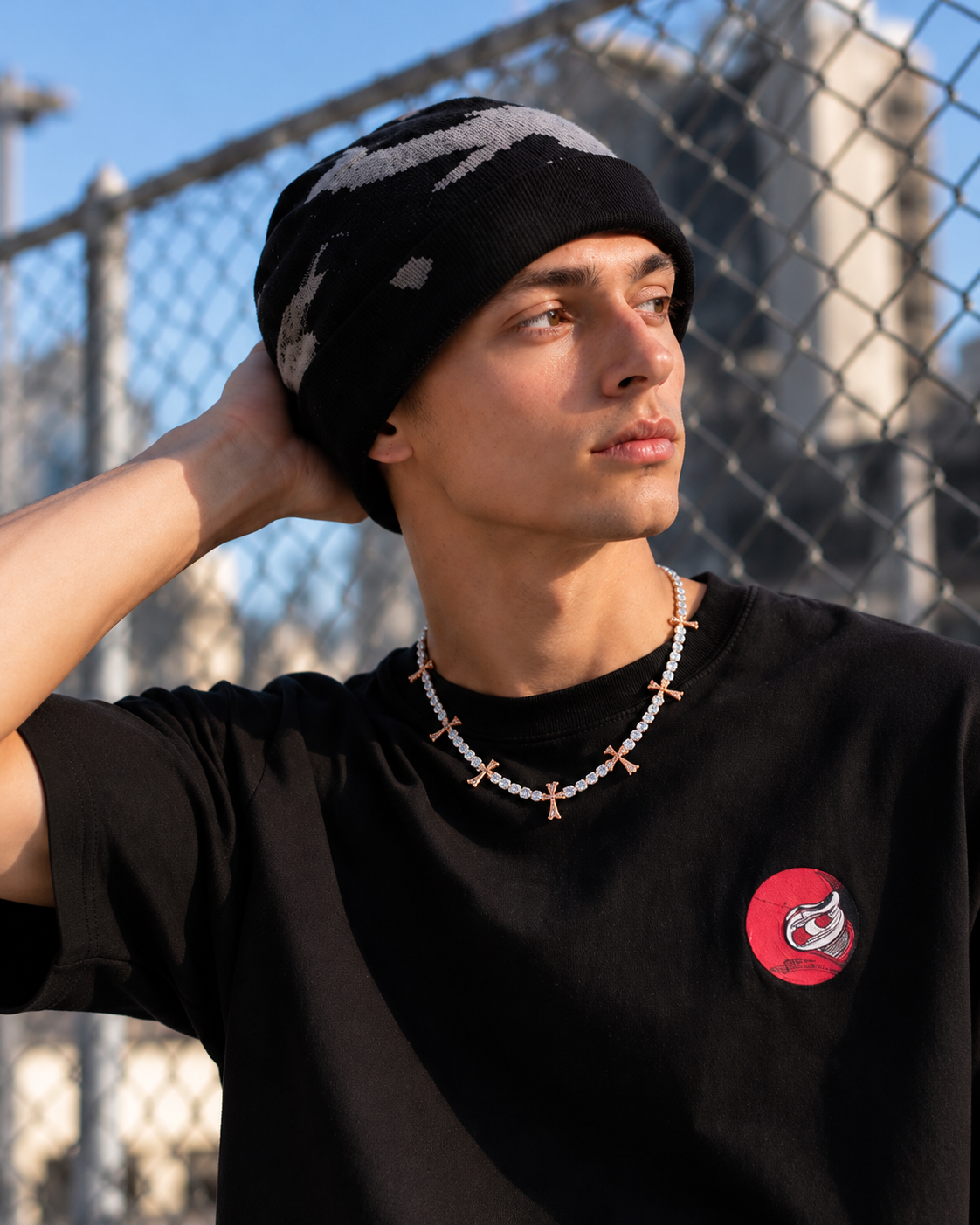 Sterling Silver 5MM Cross Link Tennis Chain Necklace