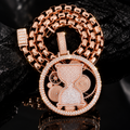 Rose Gold Rotating Iced Out 2.5" Custom Moissanite Hip Hop Pendant