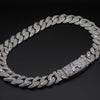 18MM Princess Cut Moissanite Cuban Chain Necklace With Custom Clasp