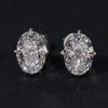 Platinum Oval Cut CVD Lab Diamond Stud Earrings 2.5Ct Total