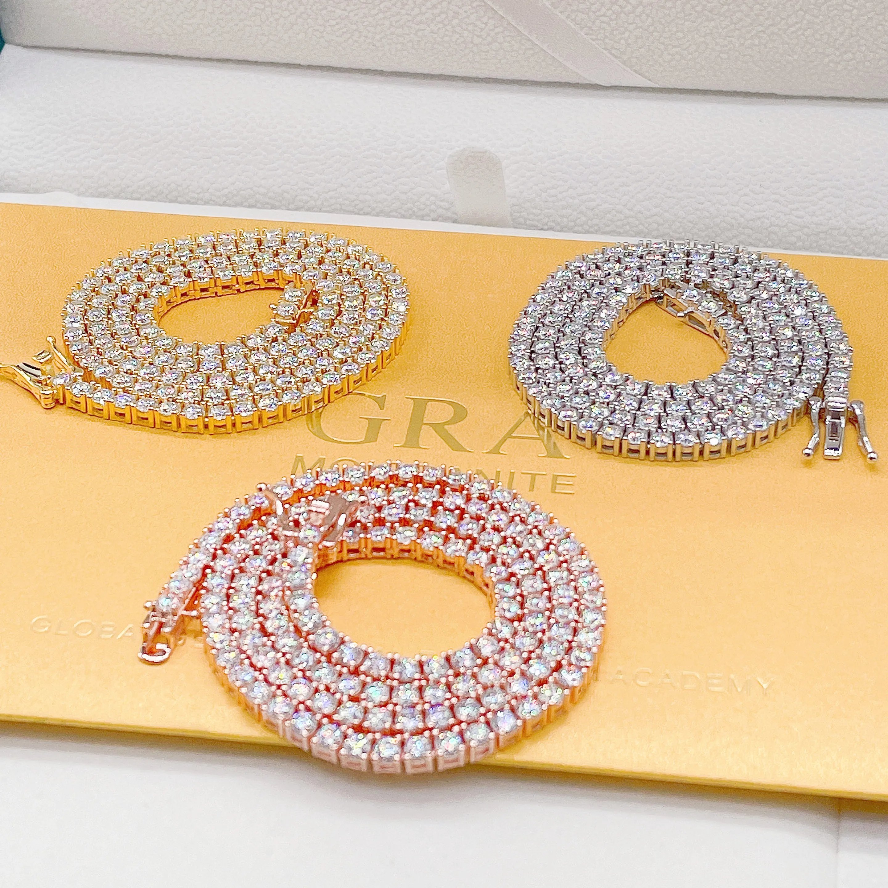 4MM Diamond Tennis Necklace 10K Gold