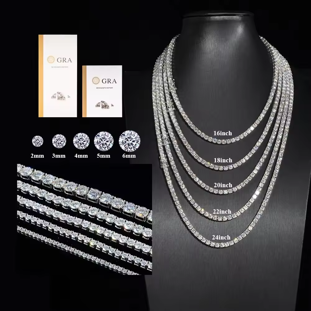 4MM Diamond Tennis Necklace 10K Gold