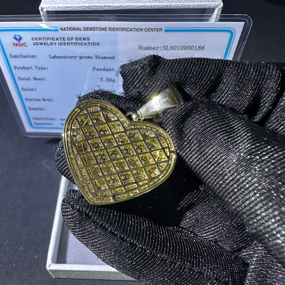10K Yellow Gold Lab Diamond Heart Pendant
