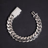 925 Sterling Silver 15MM Lab Grown  Diamond Cuban Link Bracelet