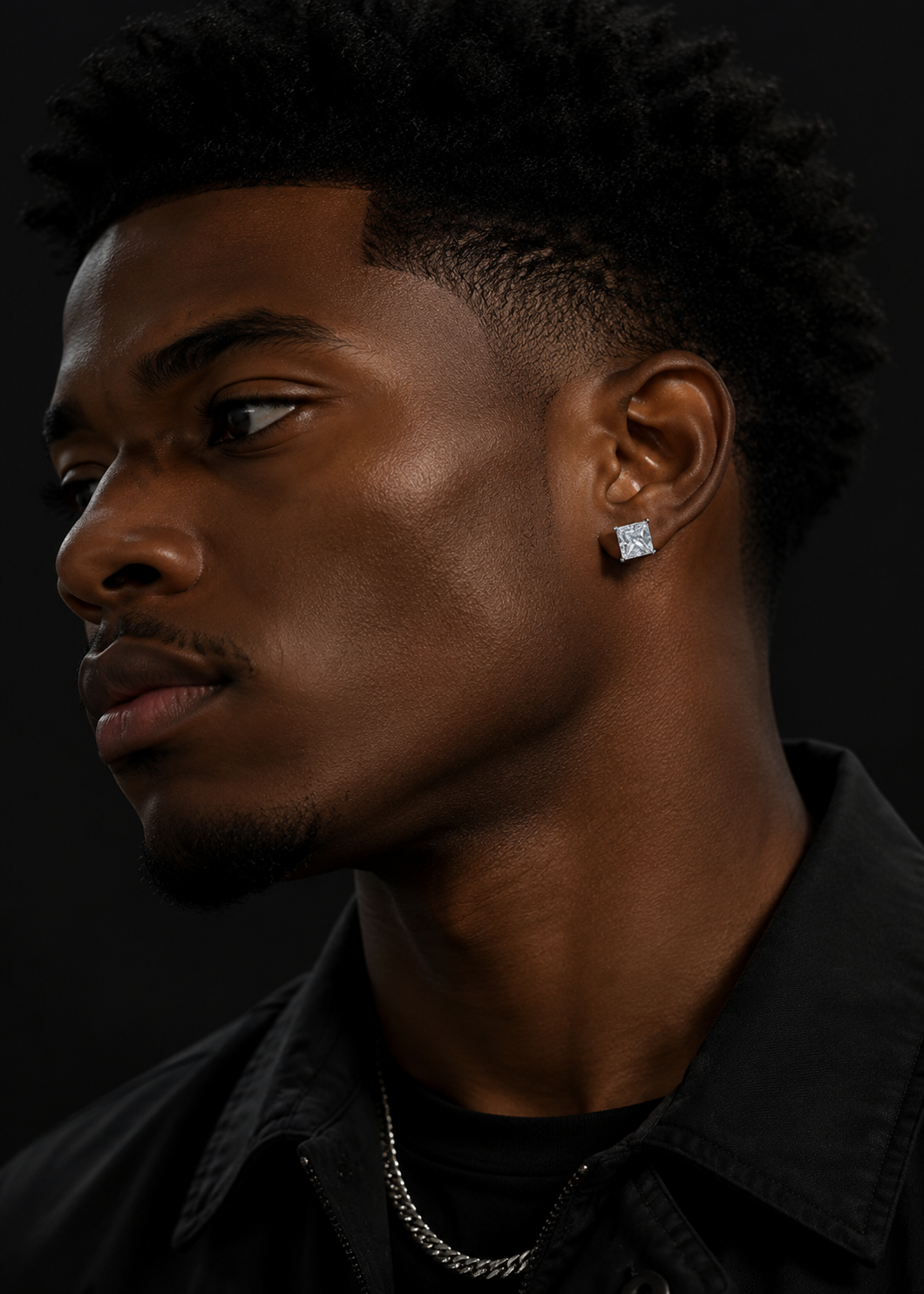 Iced Out Hip Hop Stud Earrings 925 Silver Moissanite Diamond