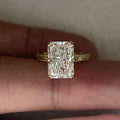 18K Yellow Gold 3 Carat Radiant Cut Lab Grown Diamond Ring