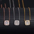 Halo Diamond Style VVS Moissanite Diamond Necklace For Women Silver 925