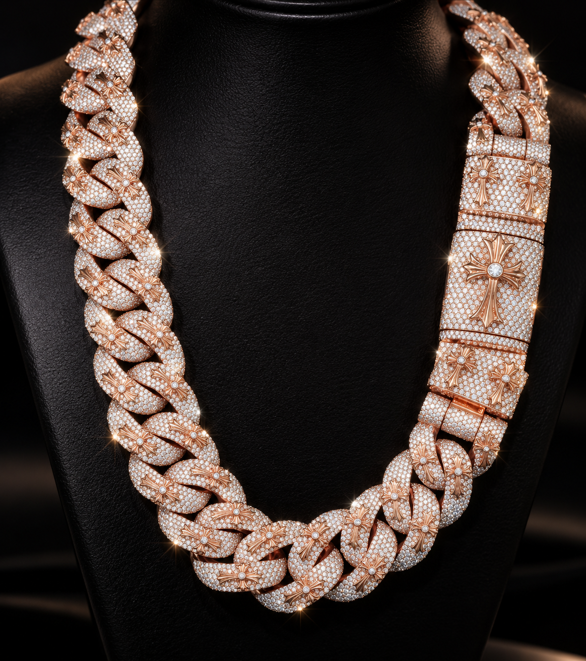 20MM Cross Style Miami Cuban Chain Necklace Moissanite