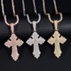 Solid Silver New Arrival Iced Out VVS Moissanite Cross Pendant Match 4MM Tennis Chain