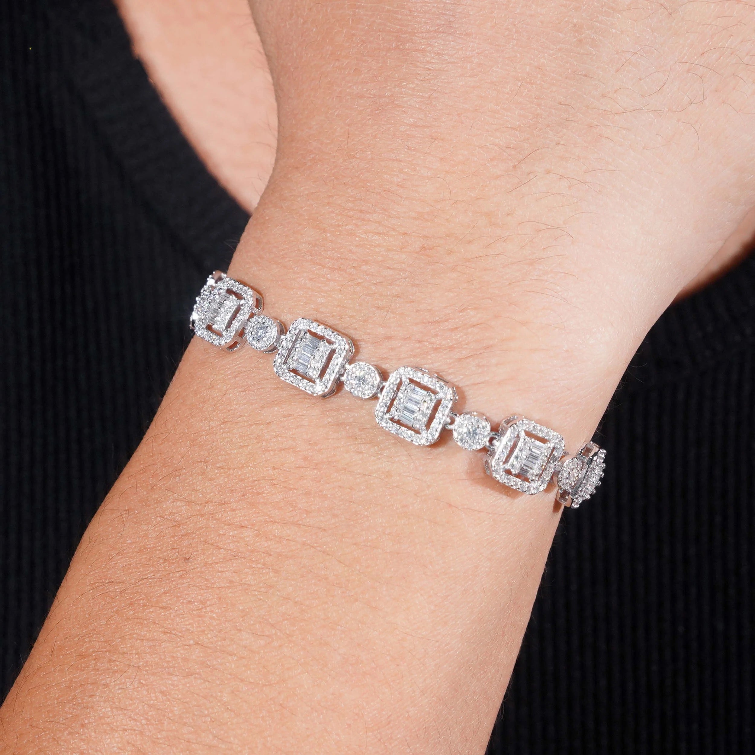 Sterling Silver Iced-Out VVS Moissanite Tennis Bracelet | Hip Hop Jewelry