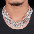 14MM Moissanite Two-Tone Cuban Link Chain 14K Gold