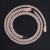 8MM 10MM Rose Gold Two Tone Two Rows Link Moissanite Diamond Cuban Chain Necklace