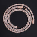 8MM 10MM Rose Gold Two Tone Two Rows Link Moissanite Diamond Cuban Chain Necklace