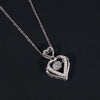 1Inch Tall 925 Silver Heart Shaped Moissanite Diamond Necklace Dancing Diamond Style