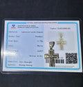 10K Solid Gold VVS Lab Grown Diamond Cross Pendant Charm