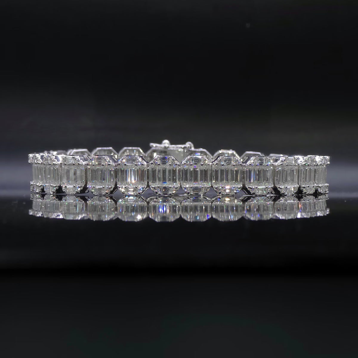 Sterling Silver Lab Grown Diamond Tennis Bracelet 9MM