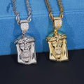 Mini Size 1.5Inch Iced Out Jesus Pendant Moissanite Diamond Match 4MM Tennis Chain