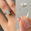 10K White Gold 3.08 Ct Radiant Cut Solitaire Ring Women Engagement Jewelry