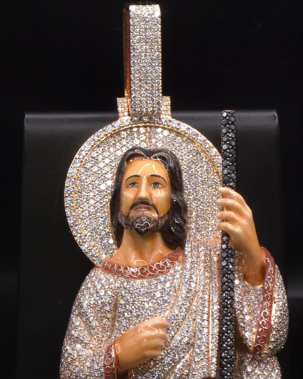 4inch Tall Full Iced Moissanite Diamond Chris Jesus Pendant