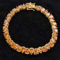 1Ct Pear Cut Champagne Moissanite Diamond Tennis Bracelet