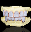 8 on 8 Baguette Moissanite Diamond Grillz 10K Rose Gold