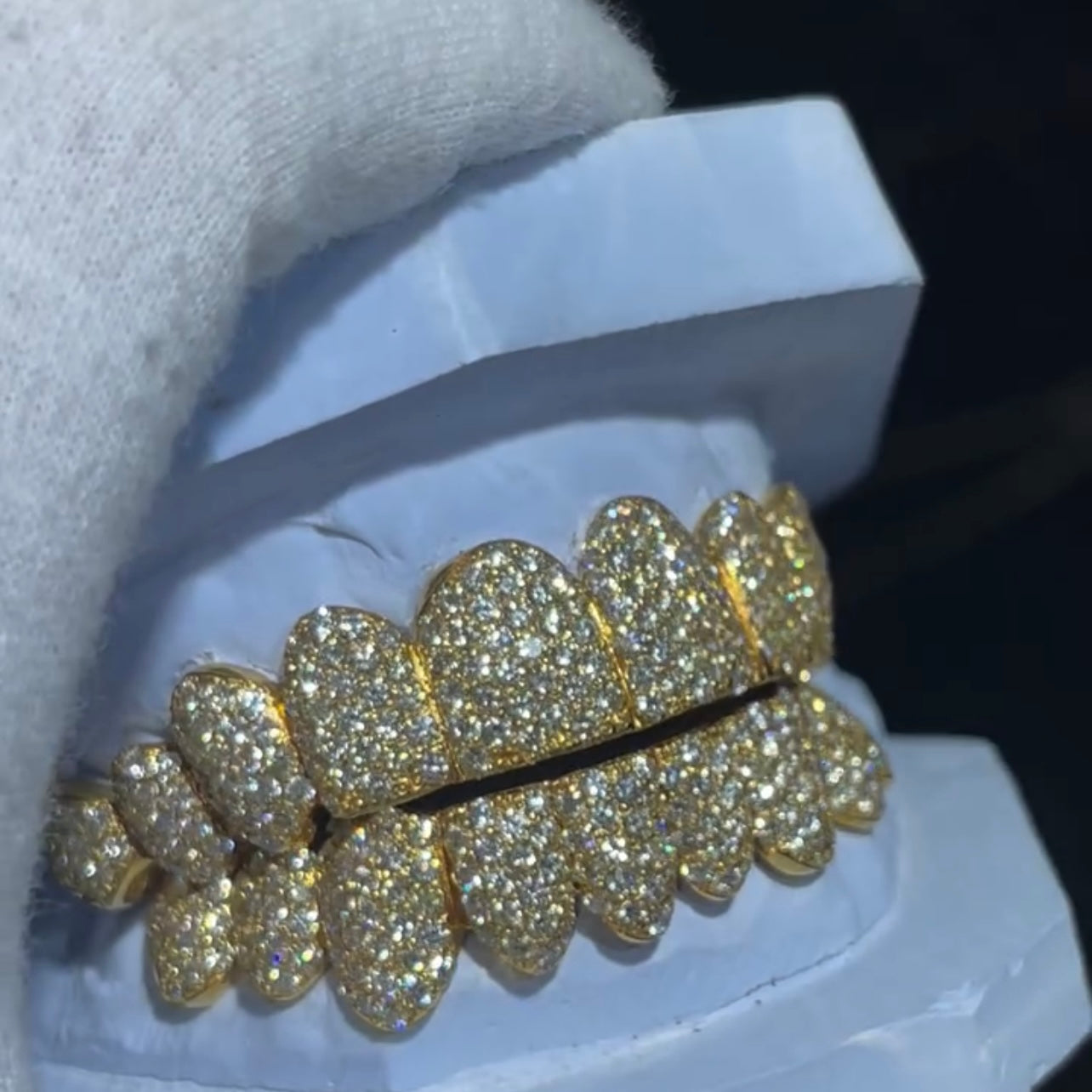 8 on 8 VVS Moissanite Diamond Grillz 10K Rose Gold