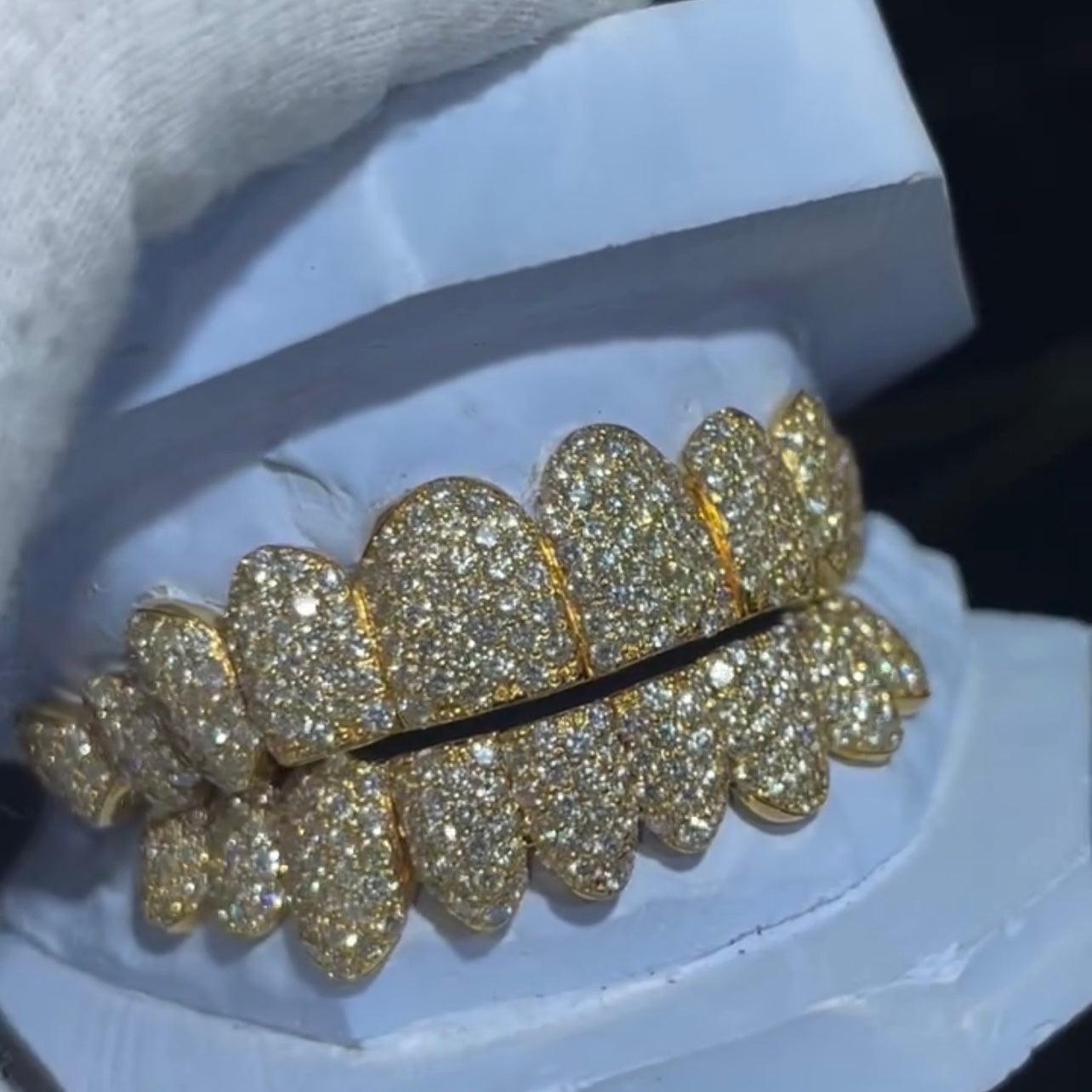 8 on 8 VVS Moissanite Diamond Grillz 10K Rose Gold