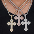 Hot Sell Iced Out Gra Certificated Moissanite Diamond Cross Pendant Fit for 10MM Cuban Chain Solid Silver