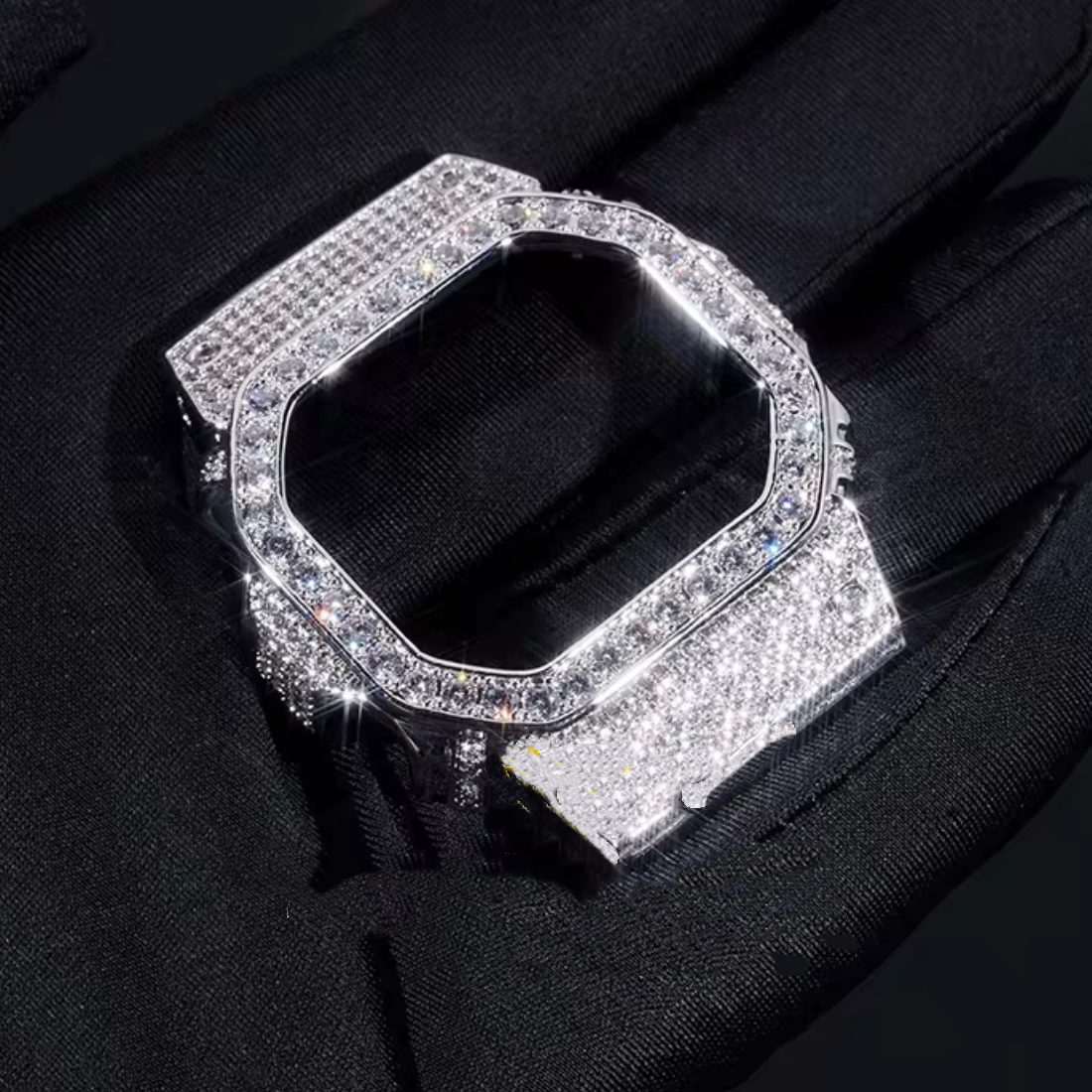 Iced Out G shock Watch Case Model DW5600 VVS Moissanite Iced Out