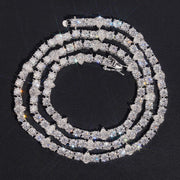4MM Round Mix Pear Cut Moissanite Diamond Tennis Necklace