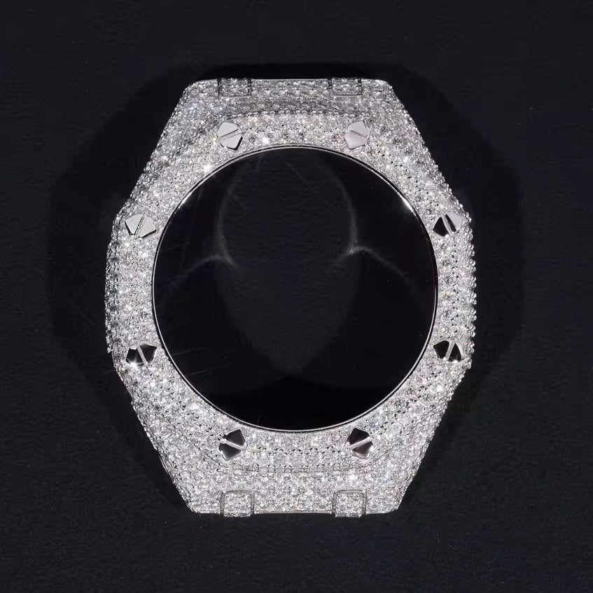 Solid Silver Ga2100 Watch Bezel Vvs Moissanite Diamond Iced Out Watch Accessories