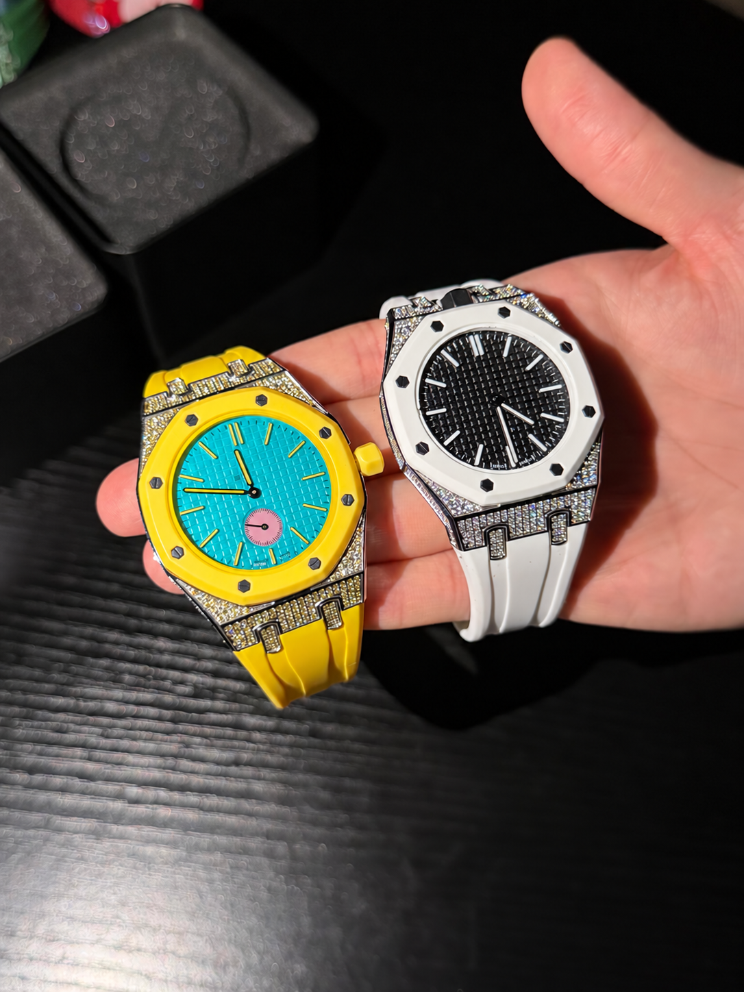 Royal Pop Iced Out Watch Case With Strap Moissanite Diamond