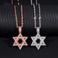 Iced Out Men Fashion VVS Moissanite Diamond David Star Pendant Match 3MM Tennis Chain