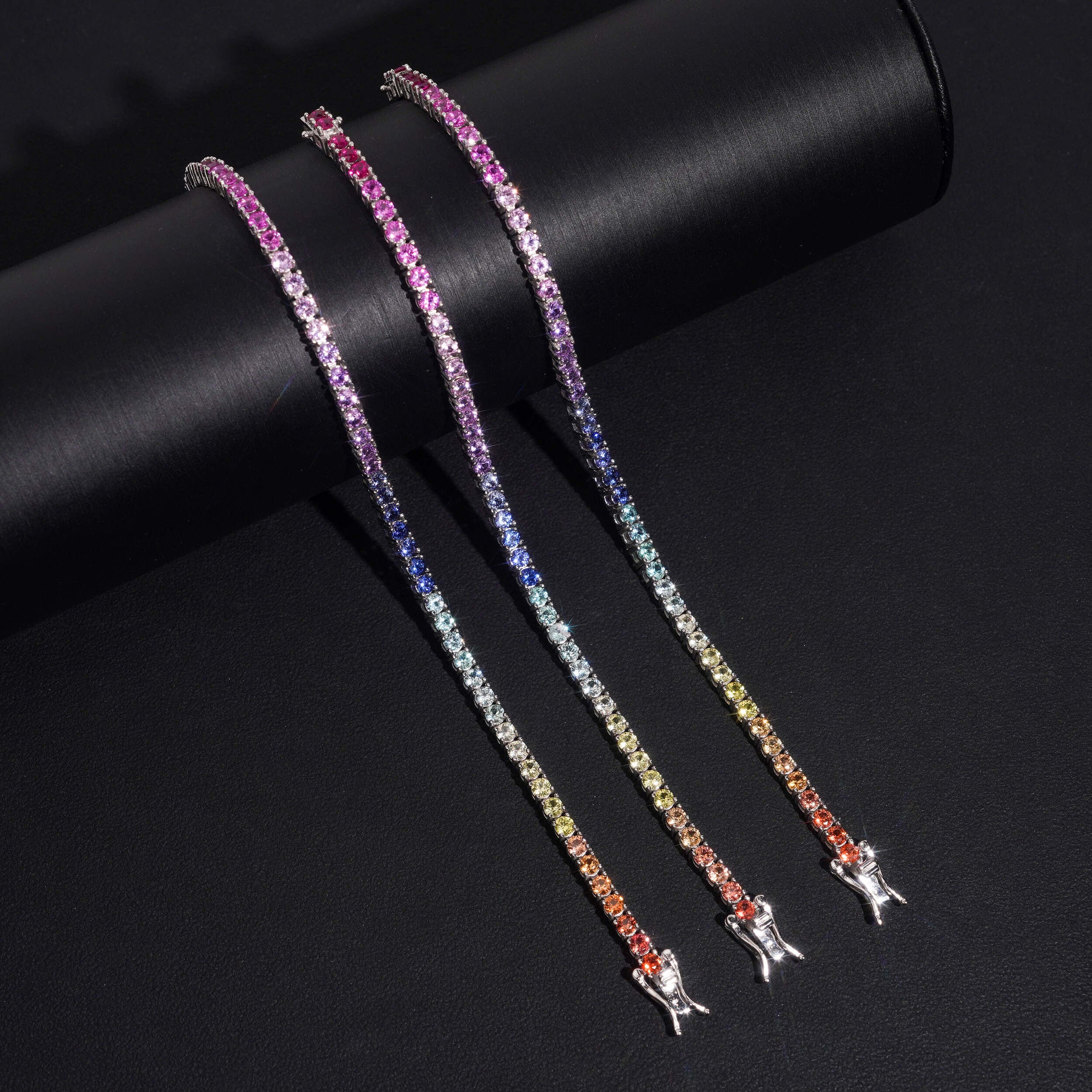 Valentines Gift Jewelry 3MM Lab Gemstone 3MM Tennis Bracelet